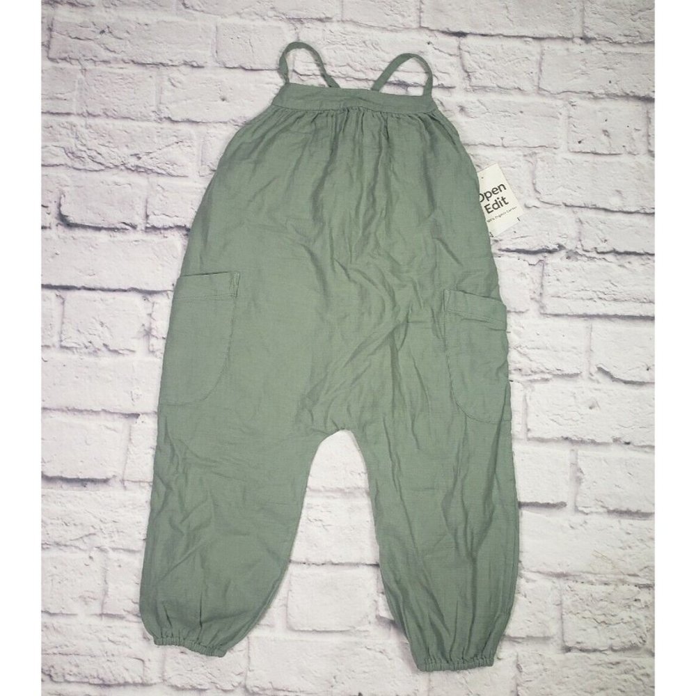 Open Edit Girls Green Lil Pad Size 3 One Piece Romper